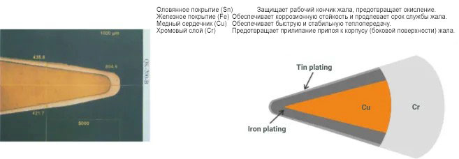 Поперечное сечение жала